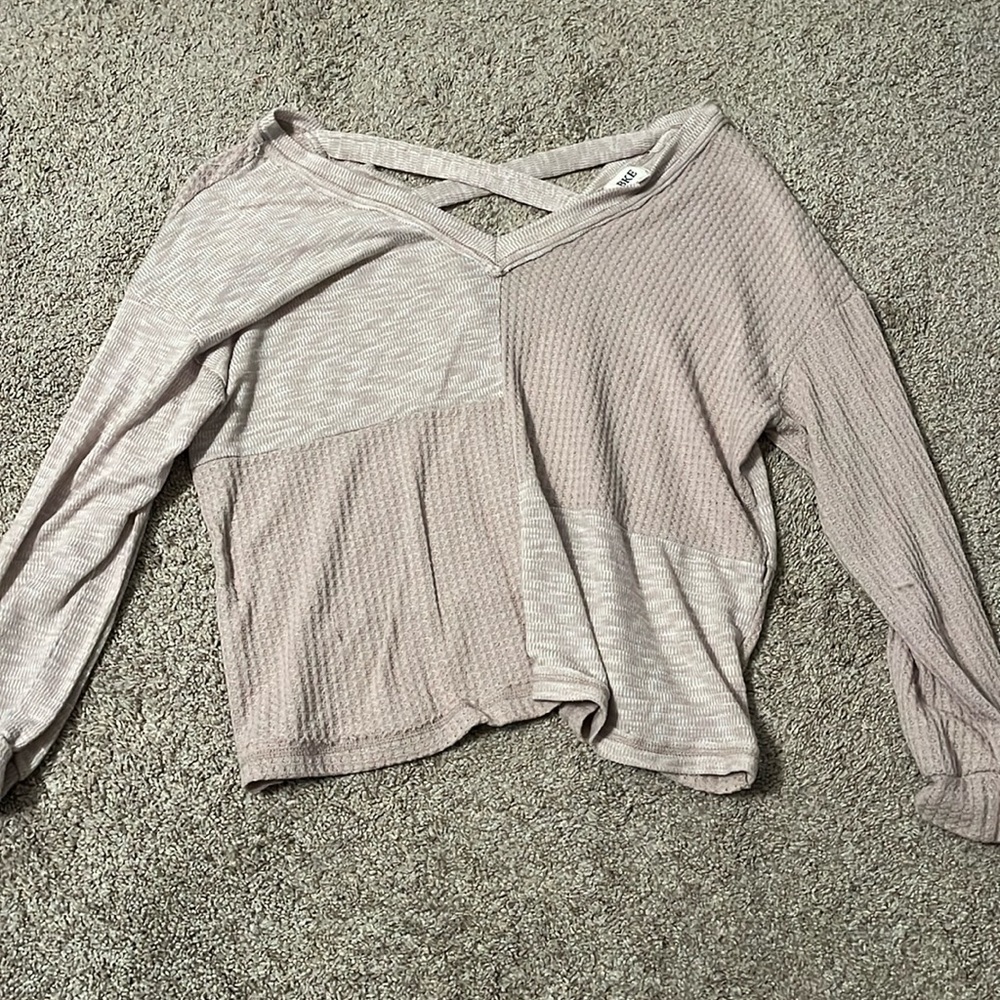 BKE pierced knit sweater